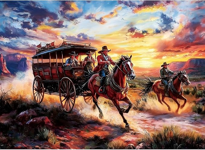 500 Piece Puzzles for Adults, Wild Horses Jigsaw Puzzles 500 Pieces, Beautiful Sunset Sky Jigsaw Puzzles, Challenging Puzzle Home Decor Birthday Party Gift for Adults Seniors Age 14+