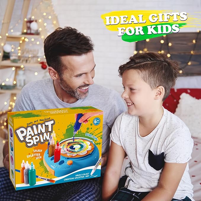 Spin Art Machine for Kids - Paint Spinner Art Craft Kit with 36 Artboards & 7 Colors - Arts and Crafts Painting Set for Boys Girls Ages 4-12, Birthday Easter Gifts for 6 7 8 9 10 Year Old（Green）