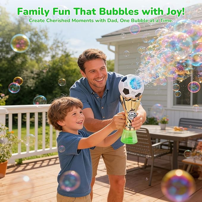 Football-Shaped Bubble Machine, Perfect for Children to Play with Complete with Bubble Solution – The Ideal Toy Bubble Machine for Kids