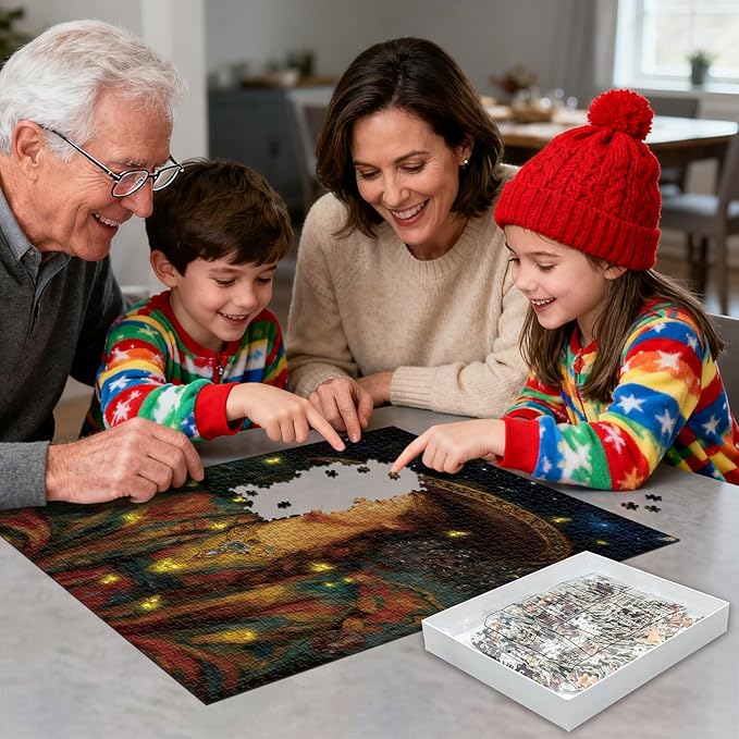 Puzzles for Adults 1000 Pieces Holiday Jigsaw Puzzles with Letters on Back Family Decoration Puzzle Impossible Challenging Puzzle Gifts for Women Men (27.56x19.7 Inch)