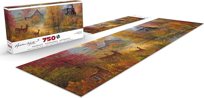 Buffalo Games – Southern Rails - Abraham Hunter - 750 Piece Fall Panoramic Jigsaw Puzzle – Scenic Autumn Landscape Artwork for Adults – Precision-Cut Pieces, Beautiful Seasonal Artwork