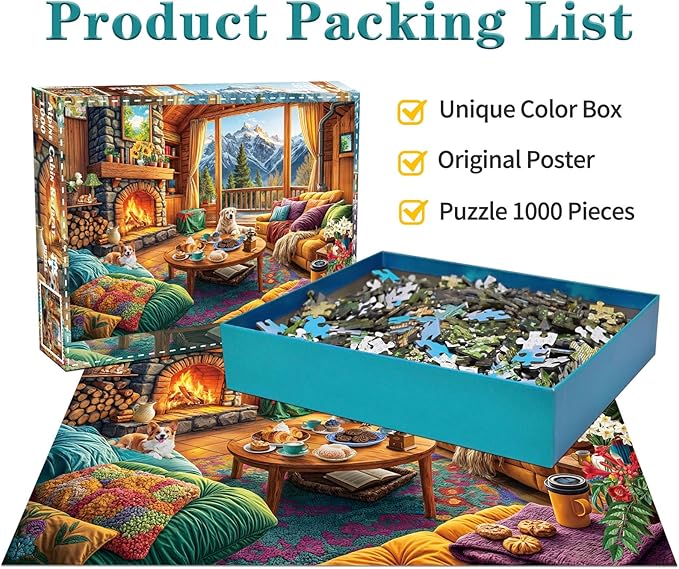 Jigsaw Puzzles for Adults 1000 Piece Puzzle for Adults 1000 Pieces Puzzle 1000 Pieces-Alpine Cozy Wooden House