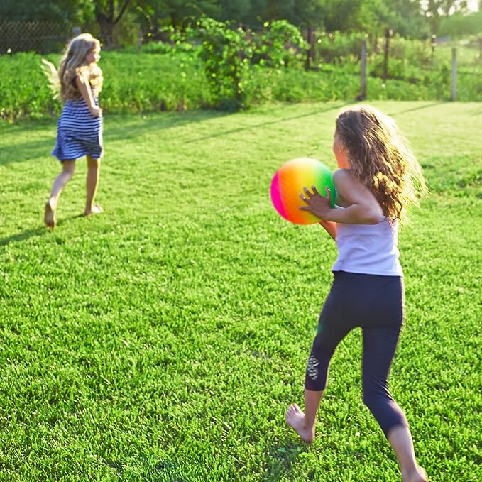 EVERICH TOY Playground Balls Kickball, 6 or 12 Pack 8.5" Dodgeballs Bouncy Kick Balls for Kids Adults Outdoor Indoor, 4 Square Ball Sports School Yard Games for Boys Girls 3-5 5-8 8-12 with Pump