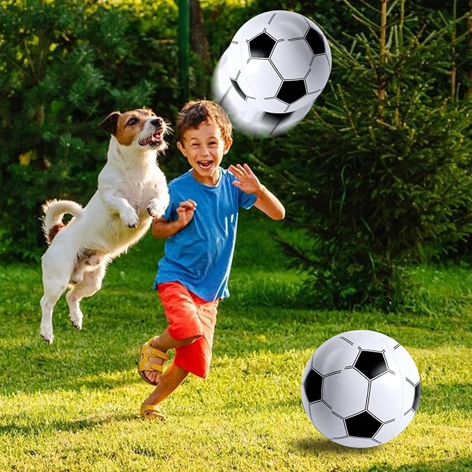 FUTUREPLUSX Inflatable Soccer Balls, 12-inch Beach Balls Bulk for Beach Toys & Soccer Birthday Party Decorations & Party Favors for Kids, Goodie Bags Stuffers (Pack of 8)