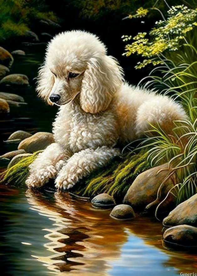 1000 Pieces Puzzle for Adults Cute Poodle Educational Family Jigsaw Puzzle Entertainment Toys, for Adults 20x28in