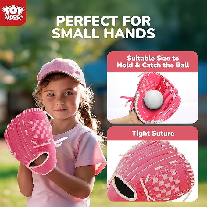 TOY Life T Ball Set for Kids 3-5 5-8, Toddler Baseball Set for Girls, T Ball Stand Sets with Baseball Glove, Tball Bating Tee Outdoor Indoor Toys for Toddler Girls
