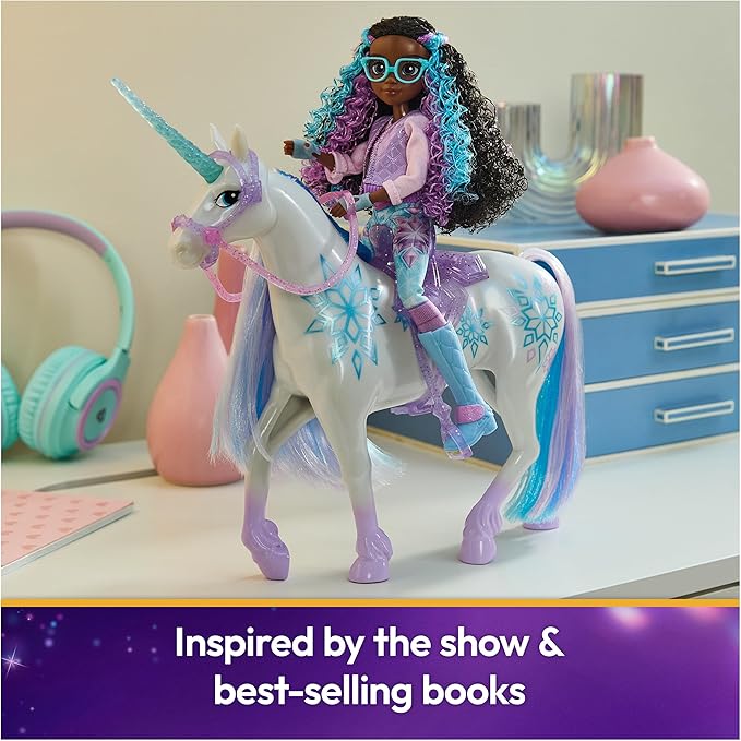 Unicorn Academy, Power of Friendship Glacier with Translucent Saddle & Bridle, 11”, Dolls & Unicorn Toys for Girls Ages 4 and up