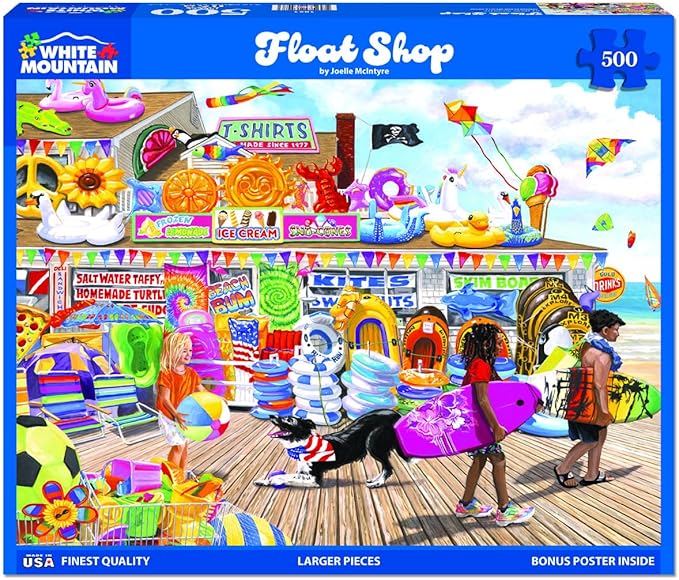 White Mountain 500 Piece Jigsaw Puzzle Summer Beach Puzzles with Large Pieces Gift for Adults 18"x24" - Float Shop