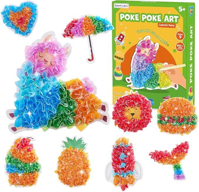 creative kimi 9 PCS Poke Poke Art - Magical Princesses,Foil Art, Mess-Free Fun for Kids, DIY Wood Craft Kits, Creative Activity, Gifts for Girls & Boys Ages 4, 5, 6, 7, 8, 9