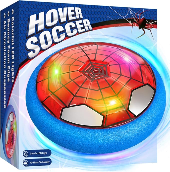 Hover Soccer Ball, Air Floating Soccer with LED Lights & Foam Bumper, Indoor Soccer Toys for Kids Ages 5-12, Ideal Easter Birthday for 4 5 6 7 8 9 10 11 12 Year Old Boys Girls