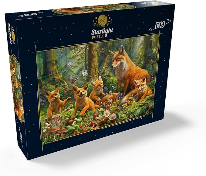 MyPuzzle Fox Family - Premium 500 Piece Jigsaw Puzzle for Adults