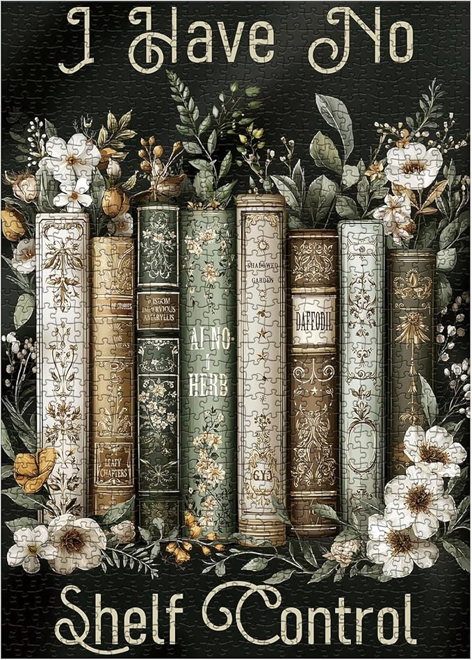 Art Flower Book Puzzles for Adults 1000 Pieces Nature, Retro Floral Inspirational Impossible Aesthetic Jigsaw Puzzles, Wildflower Scripture Bible Faith Challenging Puzzle