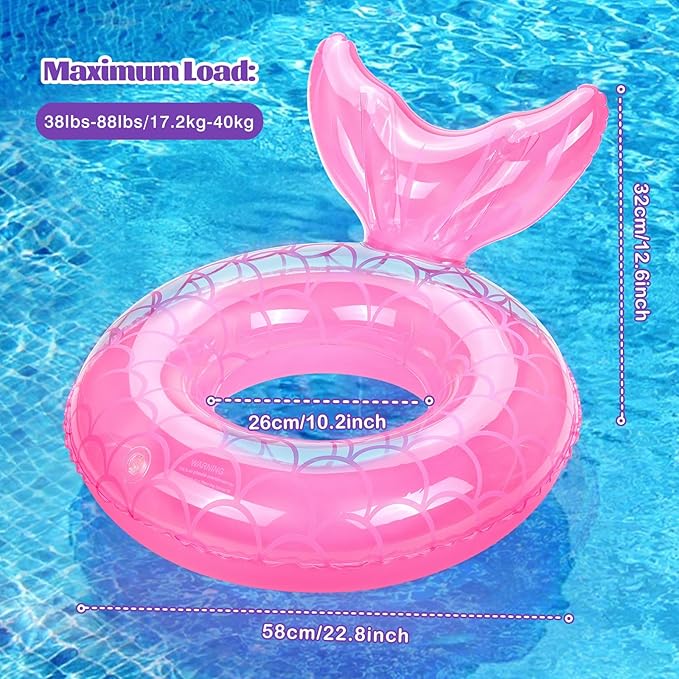 MoKo Inflatable Swimming Ring, Cute Pool Float Tube Decorations Swim Tubes Outdoor Pool Beach Water Floats Party Supplies Floaties
