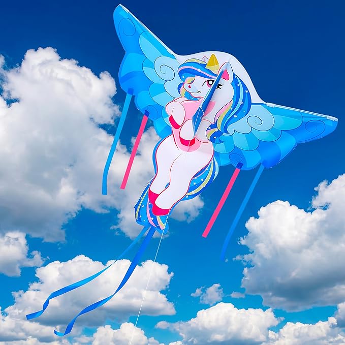 JOYIN 43.3'' Unicorn Kite Easy to Fly for Kids and Adults, Large Beach Kite for Outdoor Games and Activities