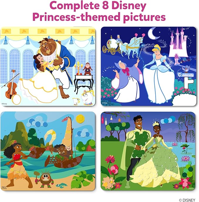 Skillmatics Dot It Sticker Art - Disney Princess, Mess-Free Fun for Kids, 500+ Stickers, Craft Kits, DIY Scrapbooking Activity, Travel Toys, Gifts for Girls & Boys Ages 3, 4, 5, 6, 7