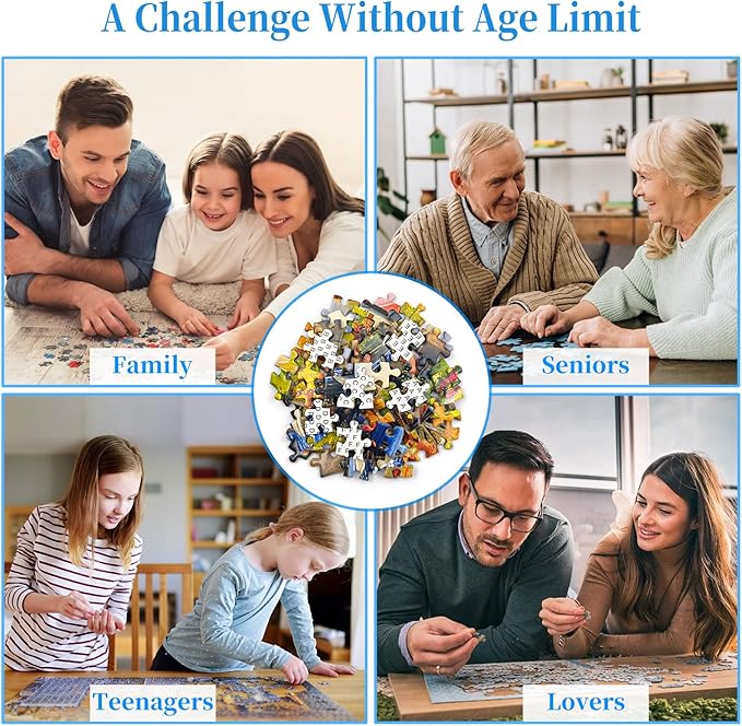 CHengQiSM 1000 Piece Puzzle for Adults, Flower Village Puzzles for Adults 1000 Pieces, Country Scene Jigsaw Puzzle for Adults Teens Seniors, Premium Thick Cardboard, Finished Size 27.6 x 19.7 inches
