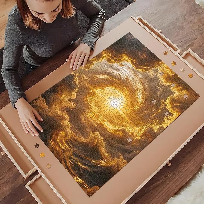 Puzzle for Adults 1000 Pieces, Golden Cloud Vortex Sun Puzzle, Challening Impossible Difficult Hard Fun 1000 Pieces Jigsaw Puzzles for Adults