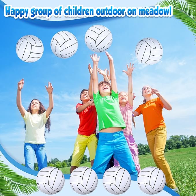 Chivao 12 Pack 16 Inch Volleyball Beach Ball Inflatable Beach Ball Giant Pool Toys Blow up Swimming Pool Water Toys for Summer Indoor Outdoor Water Games Themed Birthdays Party Favor