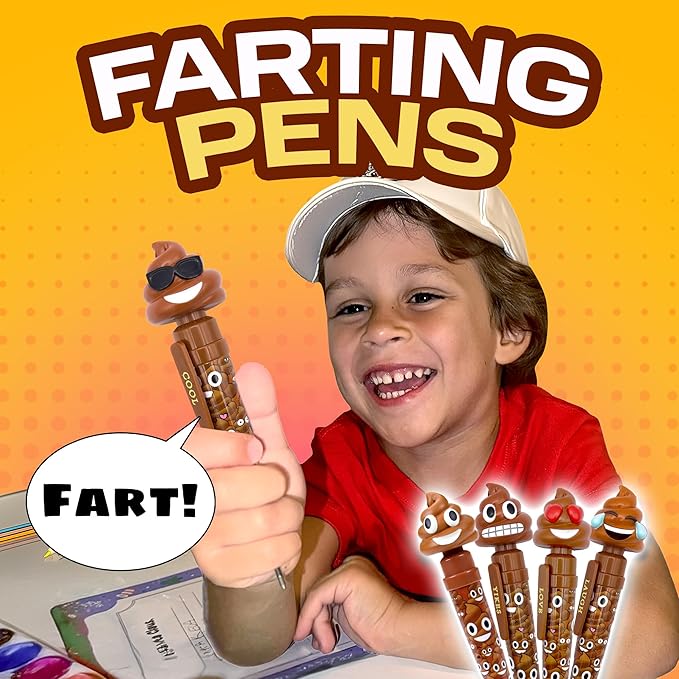 Farting Poop Pen with 7 Funny Fart Sounds - Easter Basket Stuffers for Teens & Kids, Silly Novelty Gag Gift for Boys & Girls, Easter Toys Essentials, Great for Birthdays, Funny Gift (Sunglasses)