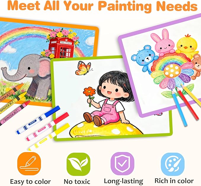 158 Pcs Art Supplies for Kids Ages 4-8, 6-8, Deluxe Art Kit Crafts Drawing Painting Set with Colored Pencils, Crayons, Markers - Christmas Birthday Gift for 3 4 5 6 7 8 Year old Girls Boys