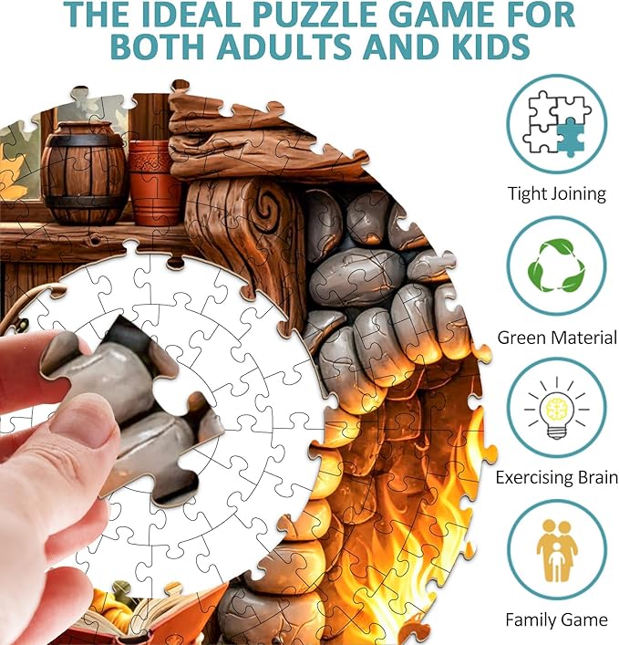 Jigsaw Puzzles 1000 Pieces for Adults, Fall Mouse Puzzles for Adults 1000 Pieces, Round Puzzles with Letters On Back, Difficult Challenging Hard Family Decoration Puzzle (26.5 * 26.5in)