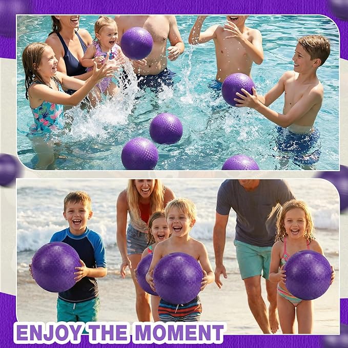 Jerify 12 Pcs Playground Balls Bulk 10 Inch Kickball Bouncy Balls for Kids Inflatable Bouncing Handball for Kids Adults Indoor Outdoor Games Gym Picnic Camp Yoga Exercise, Purple
