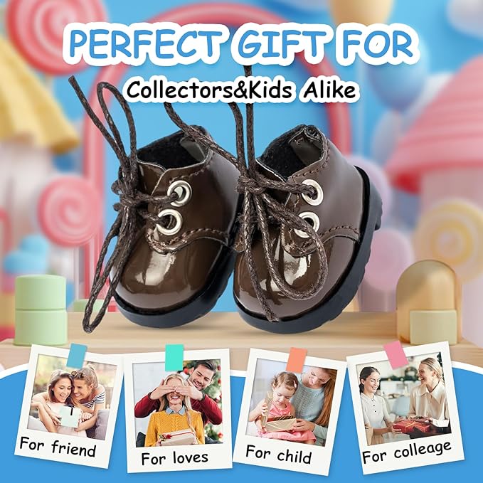 15-17cm Doll Shoes for 15-17cm Doll Boots, 5inch Doll Shoes Accessories (Brown)