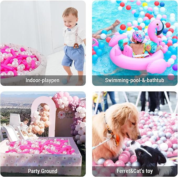 STARBOLO Ball Pit Balls for Kids -Pack of 150 200 500 Colorful Ball Pit Balls Crush Proof Plastic Toy Balls for Toddlers Ball Pit, Ball Pit Play Tent, Baby Pool Water Toys