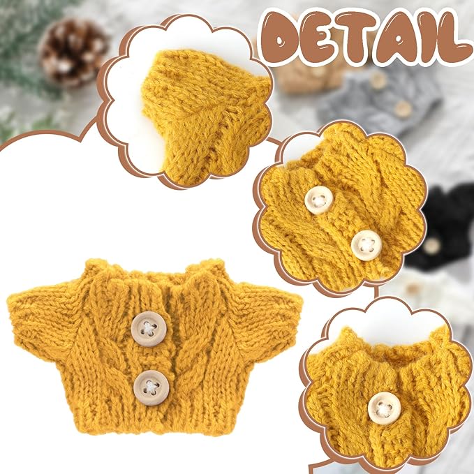 Bencailor 10 Pieces Small Doll Clothes Set 3.14 x 1.96 Inches Doll Sweaters Fit 5-9 Inches Various Styles of Small Dolls(Fresh Style)