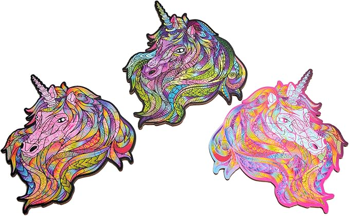Wood Trick Purple Wind Mini Wooden Jigsaw Puzzle for Adults and Kids - 6.3 x 6.7 in - Animal Unique Shaped Figured Jigsaw Puzzle Pieces - Premium Quality