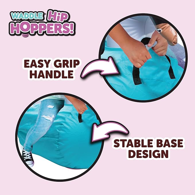 Waddle Hip Hoppers Large Bouncy Hopper - Inflatable Hopping Animal Bouncer Ride On Toys, Easy Grip, Stable Base, Outdoor & Indoor Animal Hopper Toy, Supports Up to 250 Lbs, Ages 5 and Up (Swan)