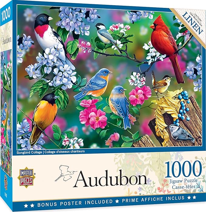MasterPieces 1000 Piece Jigsaw Puzzle for Adults, Family, Or Youth - Songbird Collage - 19.25"x26.75"