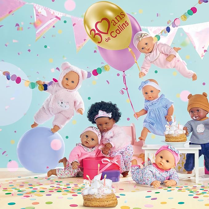 Corolle My First Baby Doll Cuddly Teddy Bear - 12" Soft Boy Baby Doll with Vanilla Scent, Pink Bear Outfit & Sleeping Eyes for Girls, Cute Reborn Realistic Baby Dolls for 2 Year Old Girls