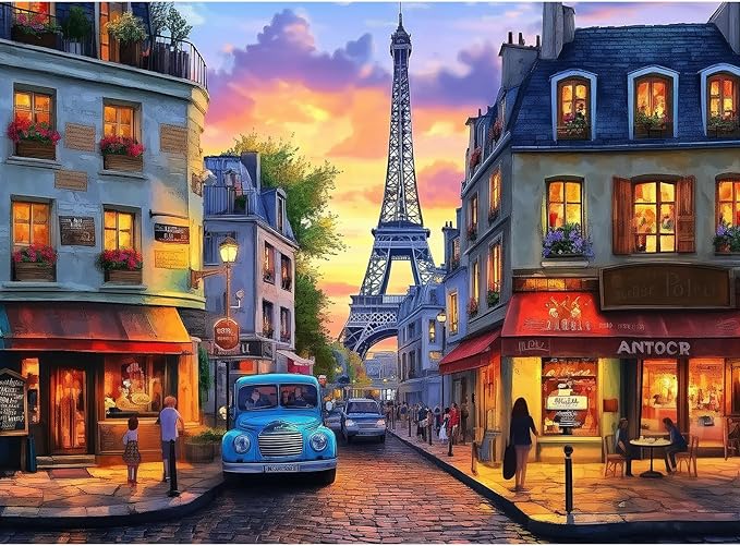 Puzzles 300 Pieces for Adults | Eiffel Tower Jigsaw Puzzles | Recycled Cardboar Jigsaw Puzzles 300 Pieces | Challenging Family Activity Great Gift Idea for Family Friends | 20.5 X 15 inches