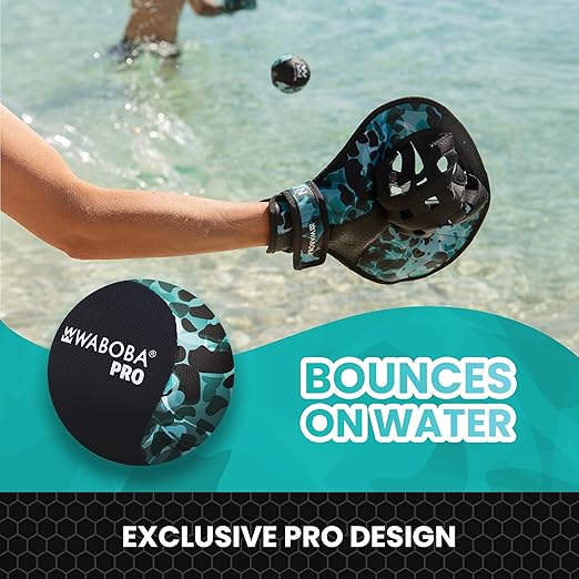Waboba Catch Water Glove Pro Water Bouncing Ball Set - for Beach Games & Swimming Pool Toys – Baseball Style Mitt for Catching Water Balls – One Size Ambidextrous Design