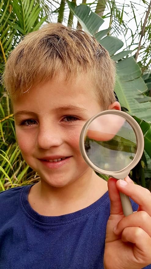 Tan Adventure Kidz Outdoor Exploration Kit, Children’s Binoculars, Flashlight, Compass, Fox Whistle, Magnifying Glass, Backpack. Great Gift Set for STEM, Pretend Play