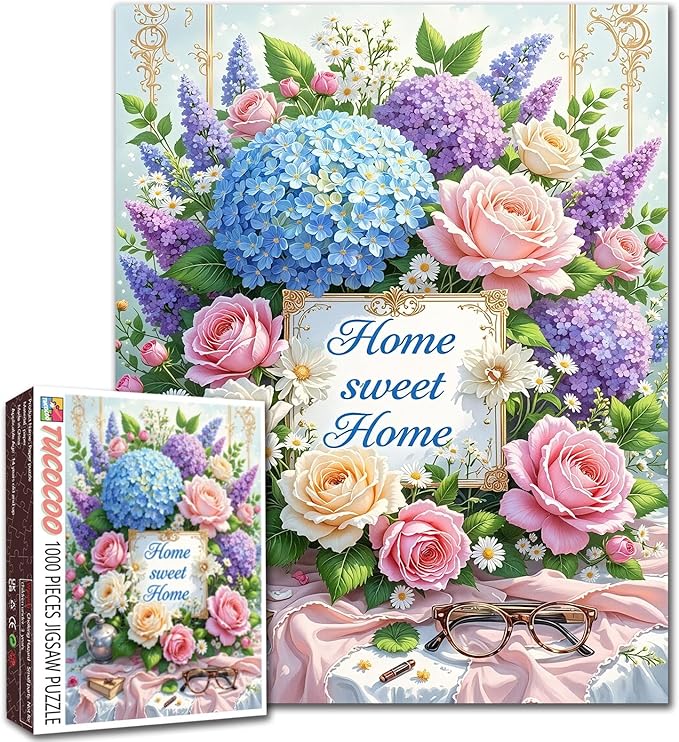 Hydrangea Jigsaw Puzzles Flowers Floral 1000 Pieces Flowers Floral Puzzles for Adults,Blossom Flowers Puzzles for Challenging Family Activity Games for Home Wall Decor Gifts - 20 x 27 Inches