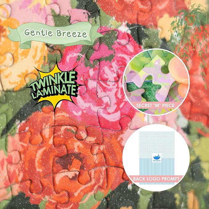 MOMIBOOK Puzzles for Adults 1000 Pieces Jigsaw Puzzles of Gentle Breeze, Twinkle Laminate Painting Image Desktop Pzulles Difficult Challenging Impossible Puzzle Unique Christmas Birthday Gifts