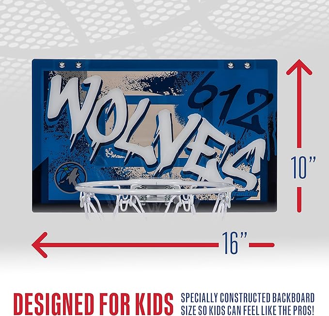 Franklin Sports NBA Team Over the Door Basketball Hoops - Kids Indoor Mini Basketball Hoop + Ball Set - NBA Fan Mini Hoops