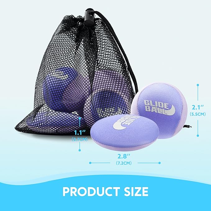 SYNCFUN 4 Pcs Skip Water Balls,Splash Water Bouncing Balls with Mesh Bag, Beach Toys for Kids, Pool Toys for Friends and Family, Fly Swimming Game Adults, Boys,Teens, Great for All Ages