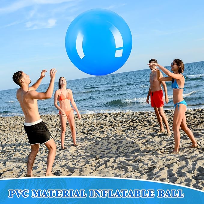 Jenaai 4 Pcs 30 Inch Big Bounce Ball Large Rubber Ball Giant Inflatable Kickball Outdoor Exercise Jumping Hopping for Outdoor Activity Game Sports Party