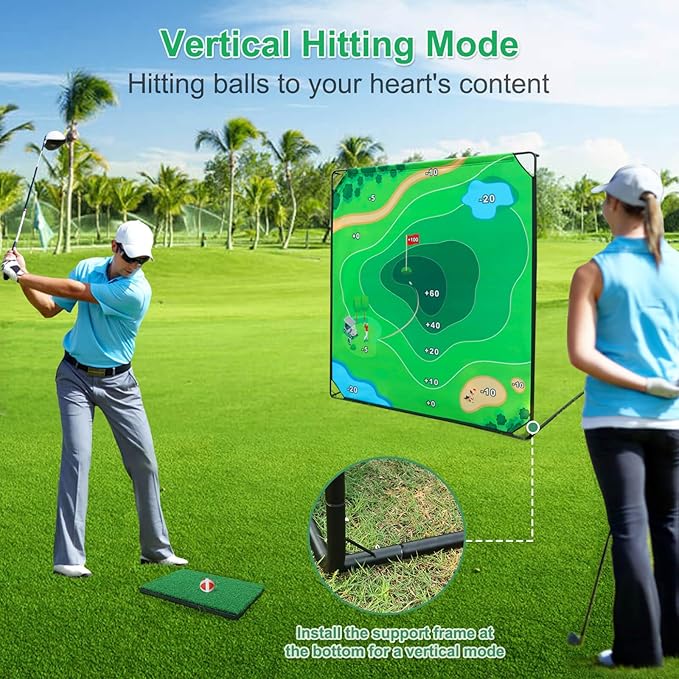 Golf Chipping Game Set, 71"x71" Portable Sticky Golf Game for Chipping Practice with Sticky Balls & Storage Bag for Indoor Outdoor