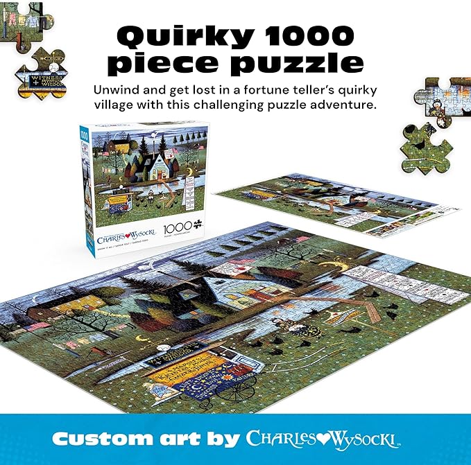 Buffalo Games – Charles Wysocki Know It All 1000 Piece Jigsaw Puzzle, Americana Folk Art Puzzle for Adults
