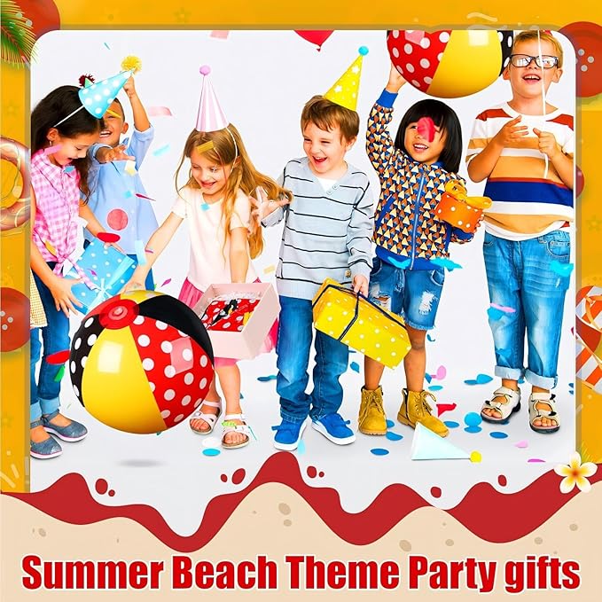 Leyndo 4 Pack Inflatable Beach Balls for Kid Party Favors for Birthday Summer Pool Novelty Water Beachball Game Toys for Boy Girl Gifts Class Party Decor (11.81")
