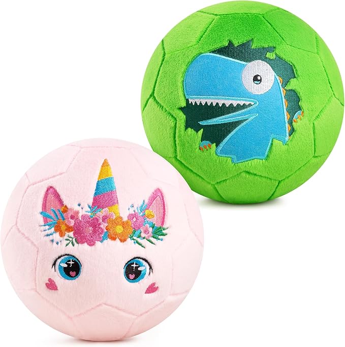 PlayZap Soft Ball for Toddlers & Babies - Small, Safe & Easy-to-Grip Kickball, Great Easter Basket Stuffer & First Birthday for Boys & Girls, Plush Indoor Soccer Toy for Ages 1-3 3-8