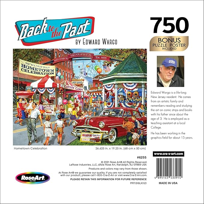 RoseArt - Back to The Past - Hometown Celebration - 750 Piece Jigsaw Puzzle for Adults