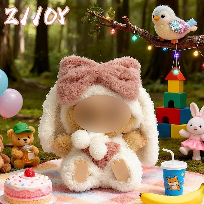 Doll Outfit 17cm (6.69in) or 15cm (5.91in) Dolls(NO Doll) for Labubu Clothes Outfit with Accessories Suit Christmas Cute Rabbit Stylish Dress Up Set for Labubu