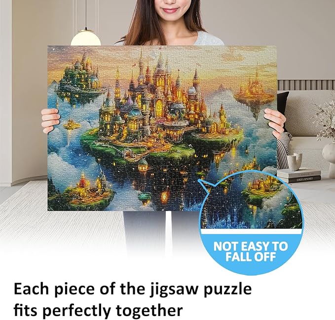 Jigsaw Puzzles for Adults 1000 Pieces Impossible Hard Difficult Challenging Puzzles for Adults 1000pc Puzzles City of The Skyward Kingdoms Jigsaw Puzzle 1000 Pieces 28 x 20 inch