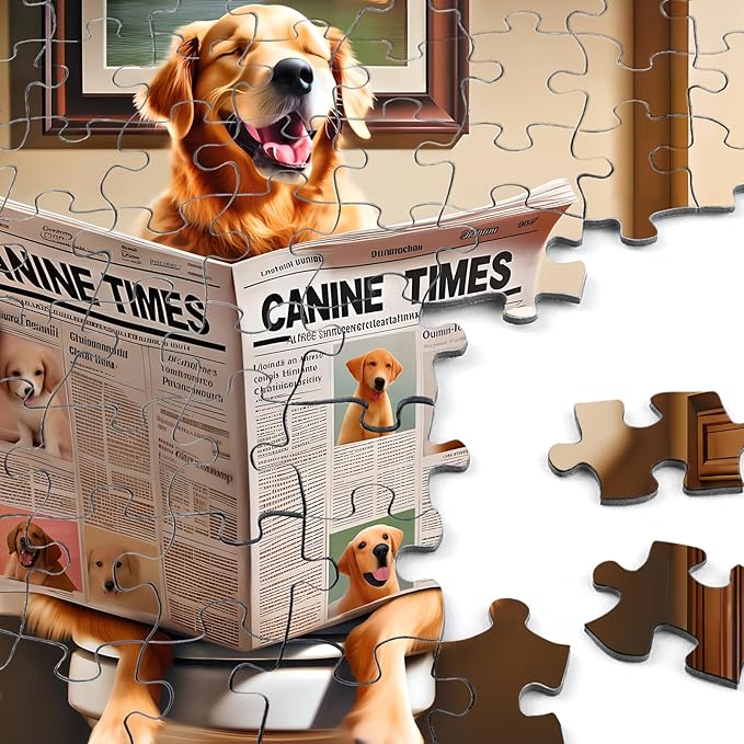 Rocorose Jigsaw Puzzles 1000 Pieces, HD Quality Adults Puzzle Games of Funny Dog with Exquisite Poster, Challenging Animal Puzzles for Family Game Night