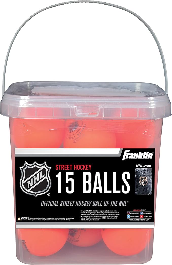 Franklin Sports NHL Street Hockey Balls - No Bounce Outdoor Street + Roller Hockey Balls - Official Size for Youth + Adult Street Hockey - Assorted Colors - 1, 2, 3, and 15 Bulk Packs